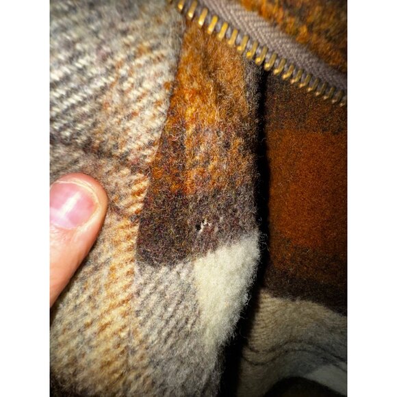 Vintage Robert Brown Lewis Plaid Wool Toggle Coat Size 42 Western Ranch Preppie - Picture 9 of 9